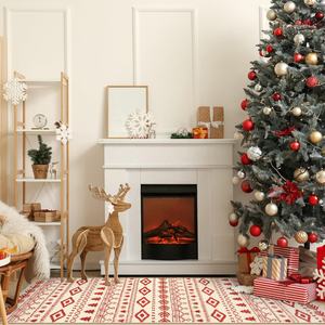 Morbido <span class=keywords><strong>tappeto</strong></span> in marocchino <span class=keywords><strong>rosso</strong></span> <span class=keywords><strong>e</strong></span> <span class=keywords><strong>bianco</strong></span> Boho lavabile in lavatrice <span class=keywords><strong>tappeto</strong></span> di natale per la camera dei bambini - Product Image 3