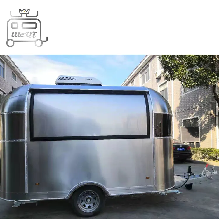 Airstream Truk Makanan Van Krim Es, Keranjang Kecil Aliran Udara Di AS Restoran Ponsel Cepat Truk Trailer untuk Dijual