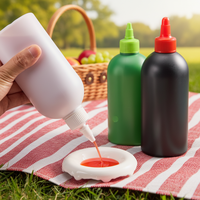Bouteilles à sauce en plastique commerciales, résistantes au lave-vaisselle, anti-fuite, distributeur de confiture sans BPA pour restaurant, café, traiteur