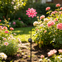 Lampe solaire LED en métal à motif floral personnalisé, sphère lumineuse décorative d'extérieur pour jardin, parc, pelouse, événement, fête