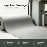 Cuir synthétique en silicone Jemery pour panneau mural de camping-car, extensible dans les 4 sens, auto-adhésif, alternative au cuir PU, respectueux de l'environnement
