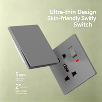 Interruptor de Pared con Enchufe LED, Enchufe Británico, Interruptor de Enchufe para Computadora