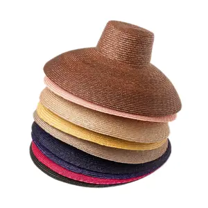 Custom Luxury Colour Braid Wheat Straw Hat Women Ladies Wide Brim Sombrero Beach Sun Hat