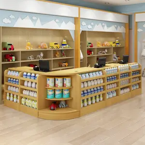Personalizzato supermercato cassa combinazione cassa contatore, fatto di legno, bello, RZ