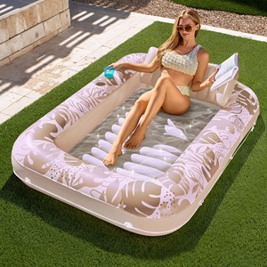 Flotteur gonflable <span class=keywords><strong>de</strong></span> chaise longue <span class=keywords><strong>de</strong></span> piscine <span class=keywords><strong>de</strong></span> bronzage, flotteurs <span class=keywords><strong>de</strong></span> piscine <span class=keywords><strong>de</strong></span> 70 "x 46" pour adultes avec oreiller, salon <span class=keywords><strong>de</strong></span> lit <span class=keywords><strong>de</strong></span> bronzage pour l'eau, boule pour enfants - Product Image 1
