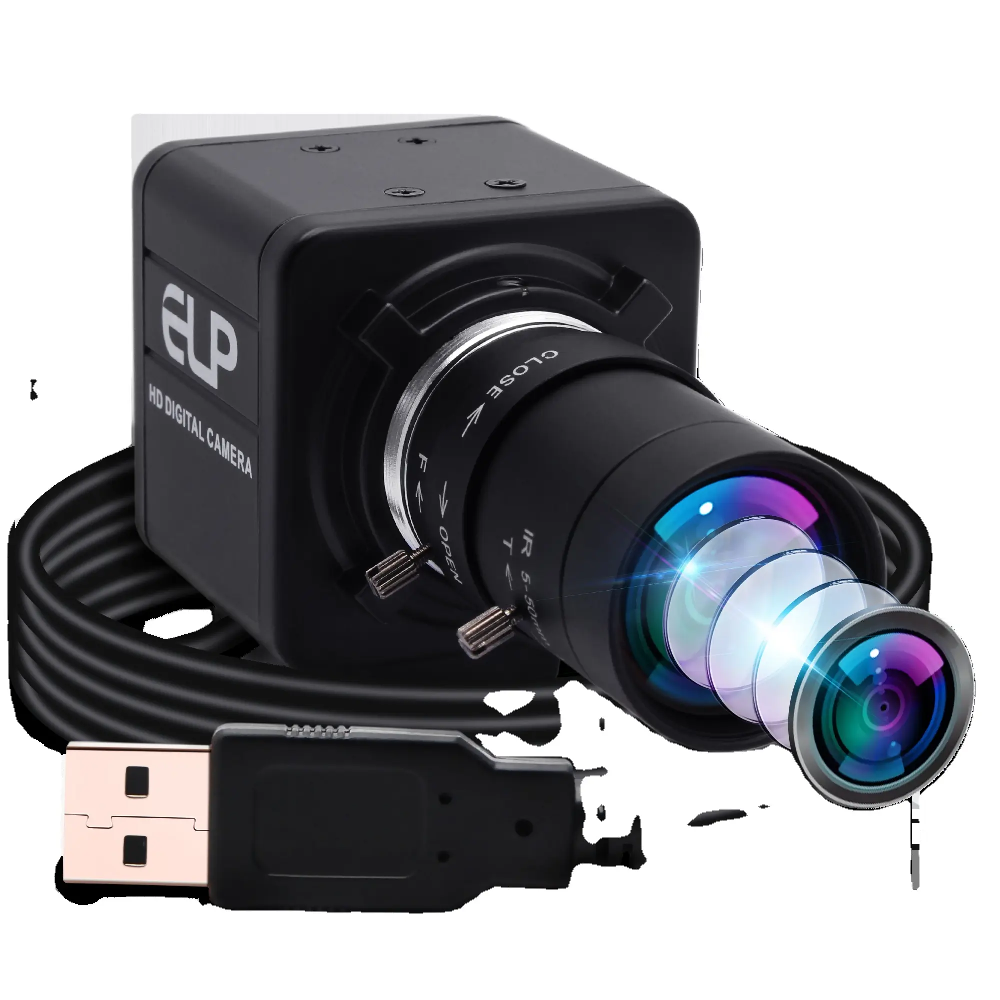 ELP High Speed Camera 260fps 120fps 60fps 1080p 720p Manual Zoom Webcam OV4689 UVC Plug Play PC USB Camera for Golf Swing