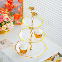 Plateau à fruits en forme de feuille de lotus à 3 étages, support à cupcakes, plateau de service pour la décoration de la maison, du salon et de la table basse