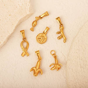 Pendentif ange en acier inoxydable Olivia, breloque pour <span class=keywords><strong>sac</strong></span>, plaqué or 18 carats, étanche, corail <span class=keywords><strong>banane</strong></span>, breloque pour <span class=keywords><strong>homme</strong></span> et femme pour la fabrication de bijoux - Product Image 5