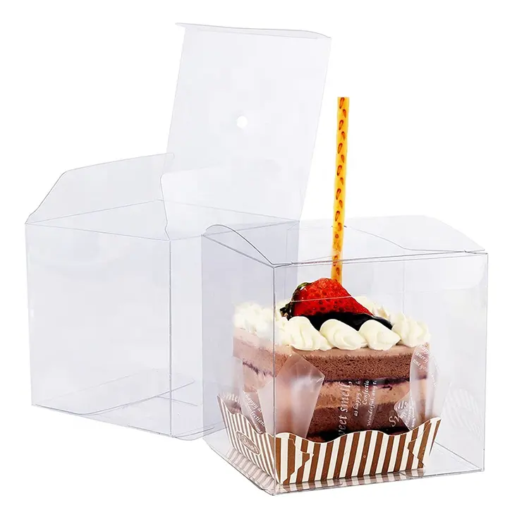 PET Chocolate Caramel Apple Gift bomboniere scatole per imballaggio foro centrale festa in plastica matrimonio CLP Cholyn scatola per torta alimentare in PVC trasparente