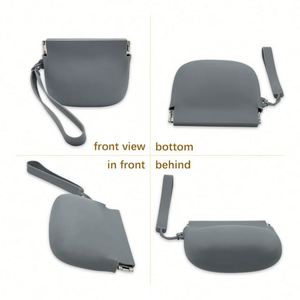 Compact Portable Candy Pattern Silicone Coin Purse With Zipper Closure <b>Wrist</b> <b>Strap</b> Wired Earbud Case-Durable & Water Resistant - Product Image 4