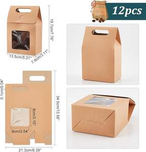 กล่องของขวัญกล่องกระดาษคราฟท์กล่องขนมเบเกอรี่พร้อมช่องแสดงสำหรับงานเลี้ยงวันเกิดวันแม่แบบกำหนดเอง - Product Image 2