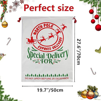 2025 grand pas cher toile noël sac de bonbons chien père noël sacs Sublimation blanc cadeaux cordon sac pour enfants
