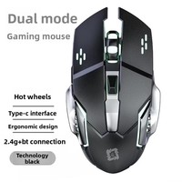 Souris ergonomique sans fil personnalisée à 6 boutons, silencieuse, rechargeable, double mode, lumineuse et colorée, pour jeux et ordinateurs portables