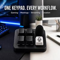 Tastierino Macro Wireless a 5 Pulsanti con Microfono, Tastiera Meccanica Personalizzabile per Creatori, Editing Video AI, Codifica e Riunioni