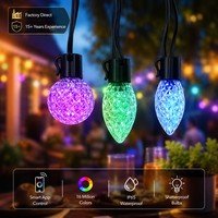 Luces para Cafetería con Control por Aplicación y Bombillas RGBIC con Sincronización Musical para Decoración de Ambiente en Restaurantes, Balcones y Terrazas