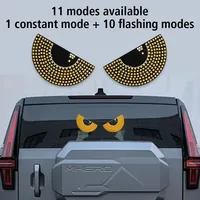 Nouvelles Yeux de Diable Plug & Play, Prise USB, Yeux Clignotants LED, Panneau d'Écran LED pour Pare-Brise, Yeux de Démon Triangulaires 11 Modes, 6V pour Voiture et Camion