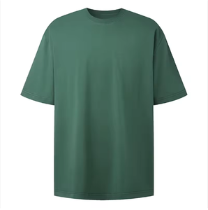 T-shirt en coton surdimensionné pour homme Meckmanly, manches courtes, col rond, jersey décontracté, tricoté, uni, coupe ample, respirant, dos en maille - Product Image 4