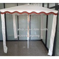 BR Customize Grande Tente Parasol Pliable en Bois Haut de Gamme UV50+ avec Bordure Ondulée pour Fêtes, Hôtels, Complexes et Jardins