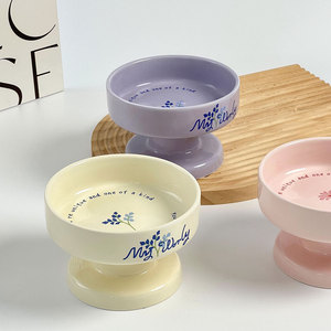 ชามเซรามิกสำหรับแมวและสุนัข ยี่ห้อ Doe Pet  รักษาสิ่งแวดล้อม ช่วยป้องกันการก้มดื่มน้ำ  ลายเรียบ - Product Image 3