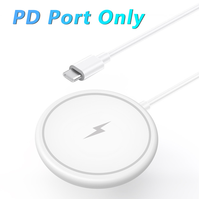 15W Magnetic Wireless Charging Pad Slim Desktop Charger Fast Charging Station for Phone Office Travel Use