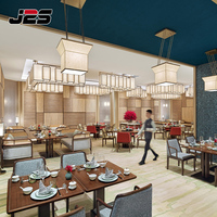 Ensemble de table et chaises de banquet en bois pour hôtel, restaurant, extérieur, projet commercial, design moderne et luxueux J2S
