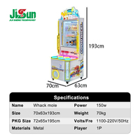 Machine de divertissement d'arcade à monnayeur, jeu interactif de frappe en métal et plastique, machine de rédemption de cadeaux et de prix