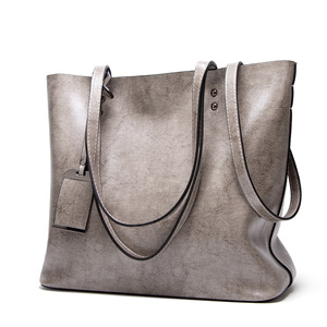 Sacs à main en cuir ciré à l'huile de <span class=keywords><strong>cognac</strong></span> avec logo personnalisé pour femmes, <span class=keywords><strong>sac</strong></span> fourre-tout de luxe de créateur, <span class=keywords><strong>sac</strong></span> à bandoulière tendance de grande capacité pour cadeau - Product Image 2