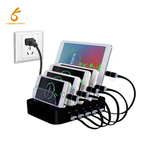 Factory Portable Multi Device 5 Port USB Cell Phone Charger Phone Charging Dock Station for Smartphone