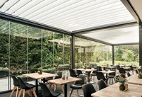 Pérgola de Aluminio para Exteriores, Pérgola Retráctil Motorizada con Rotura de Puente Térmico, Recubrimiento de Fluorocarbono, Impermeable, para Patio y Jardín