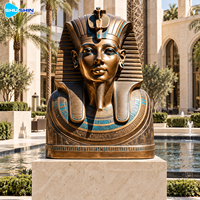Buste de Pharaon Égyptien en Bronze, Sculpture par Coulée à la Cire Perdus, Statue de Portrait de Roi, Décoration Durable pour Hôtels, Places, Musées, Cours