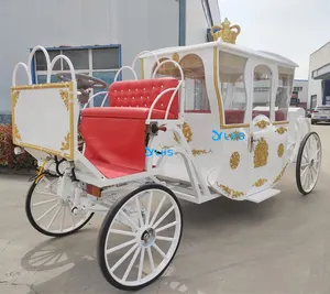 Hot sale bride wedding horse carriage buggy luxury royal electric carriage manufacturer cinderella royal carriage with crown