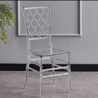 Chaise en acrylique transparente empilable pour usage commercial et domestique, chaise en acrylique transparente pour banquet, décoration de réception d'hôtel
