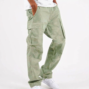 Pantalon cargo en coton pour homme, style décontracté, taille mi-haute, personnalisé OEM, séchage rapide, respirant, avec plis sur le devant – Meilleur prix - Product Image 1