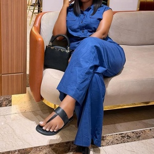 Summer Plus Size Women's African Sleeveless Vest Top Wide Leg <b>Pants</b> 2 Pieces Set Fashion - Product Image 5