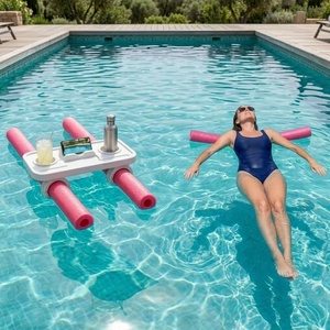 Plateau flottant et table de bar écologiques en PLA et PE pour <span class=keywords><strong>piscine</strong></span>, plage, rivière paresseuse - Formes rondes/rectangulaires, portables - Product Image 1