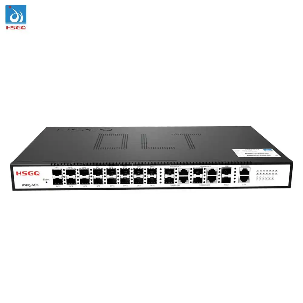 HSGQ-G16L GPON OLT16ポート + 4 * GEコンボポート + 2 * 10GESFP + ポートFTTHネットワークソリューションGeponOLT