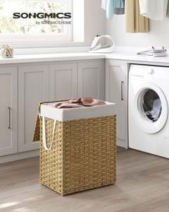 Keranjang Rotan Anyaman Tempat Penyimpanan Tas Cucian Oem Keranjang Kanvas Terlaris Kolaborasi Keranjang Modern Dengan Tutup Twin Rolls - Product Image 2