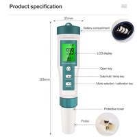 Stylo de détection de la qualité de l'eau 7 en 1 ph-mètre TDS Temp EC salinité SG ORP détecteur stylo de mesure de l'eau