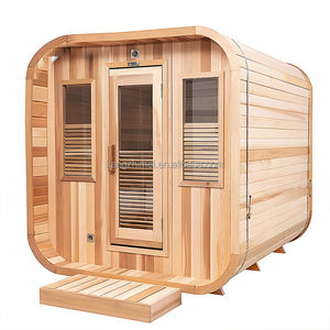 ห้องซาวน่ากลางแจ้งที่ทันสมัยทันสมัยทันสมัยเตาอบไม้แห้งรวมกันสำหรับเผาไม้ผนังกระจกแบบพาโนรามา - Product Image 5