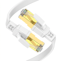 Kabel Patch Ethernet Cat8 Flat S/FTP RJ45 30AWG Tembaga Murni 40Gbps 2000MHz Panjang Sesuai Pesanan (Ready Stock)