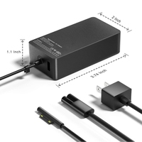 Nouvel adaptateur pour ordinateur portable 65W pour Microsoft Surface Pro 10/9/8/7/6/5/4/3/X pour Windows Surface Laptop 6/5/4/3/2/1 pour Surface Go 3/2/1