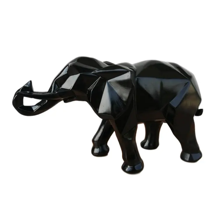 Hete Verkoop Decoratieve Geschenken Polyresin Hars Wit Zwart Goud Olifant Olifant Hars Handwerk Ornamenten