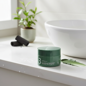 HANYUL 85g Facial Cleanser High Quality Pore & Makeup Cleansing Balm <b>Infused</b> with Green <b>Tea</b> and Charcoal - Product Image 3