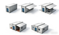 Maisons préfabriquées à double aile personnalisables, très demandées, 20, 30, 40 pieds, 2 chambres, en bois, modulaires, conteneurs habitables, mini-maisons.