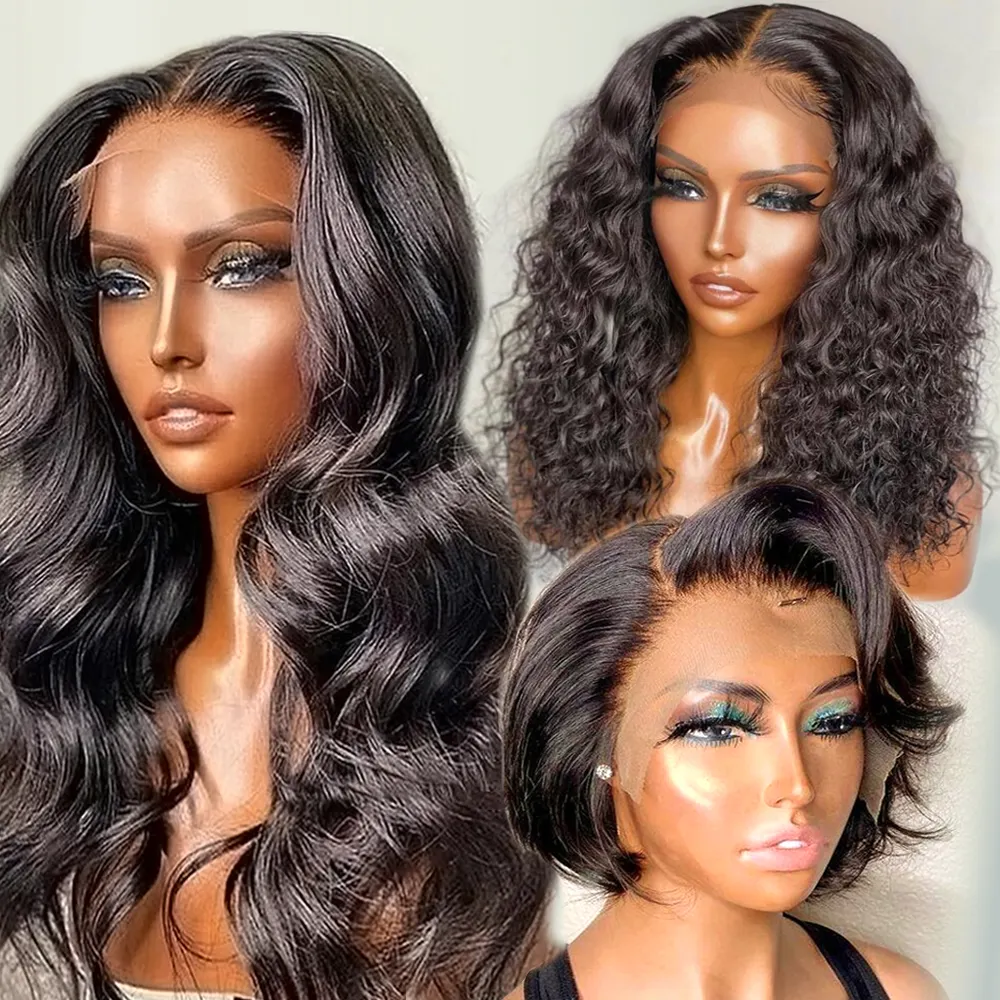 Brazilian Human Hair Transparent Lace Front Wig HD Lace Frontal Wigs Natural Color Human Hair Wigs for Black Women