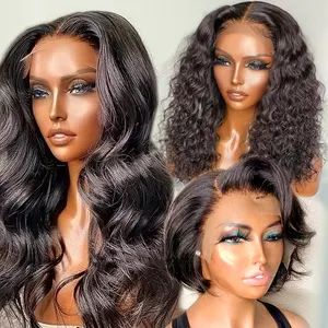 Brezilyalı insan saçı şeffaf dantel ön peruk HD sırma ön peruk doğal renk İnsan saç peruk siyah kadınlar için