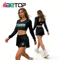 Conception personnalisée gratuite, impression de votre logo, tenue de danse de compétition et de cheerleading avec strass et jupes, vente en gros