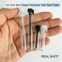 1ml 2ml Clear Amber Brown Glass Perfume Test Tube Vial Custom Print Logo Paper Card Box for Perfume Essential Oil Samples
