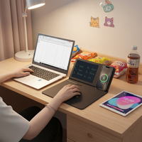 Alas Mouse Kantor Lipat dengan Pengisi Daya Nirkabel Standar Qi dan Tablet Tulis LCD Tanpa Kertas untuk Mengatur Meja Kerja