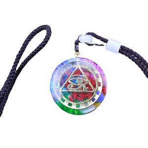 Pendentif en résine époxy œil d'Horus, collier à breloque géométrique en alliage de zinc, bijoux cadeau - Product Image 5